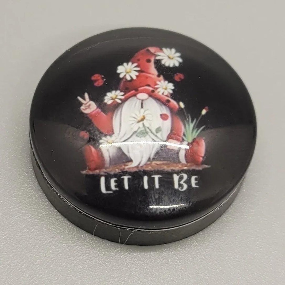 Let It Be Gnome Magnet, 1 Inch Round Heavy Duty Strong Magnet,